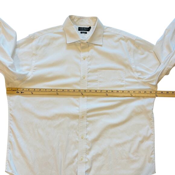 Ralph Lauren Shirt Mens 17.5 34/35 White Classic Long Sleeve Non Iron Button Up - Picture 7 of 8